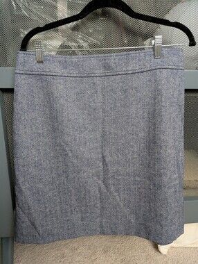Classic Blue Herringbone Pencil Skirt - J.Crew, 12